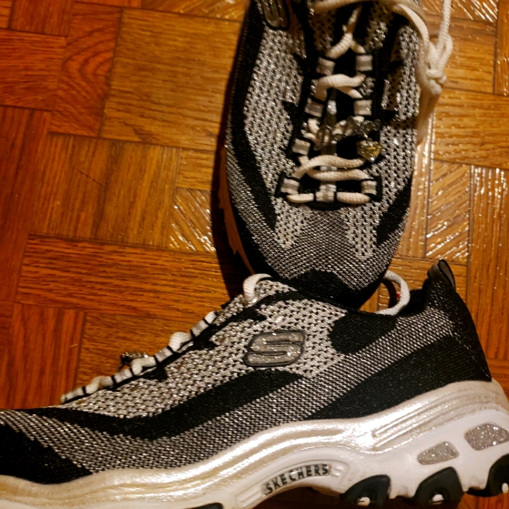 Sparkly black Skechers